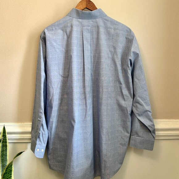Brooks Brothers Mens Dress Button Down Shirt Traditional Fit Blue Plaid Sz. 17.6 - Picture 3 of 5
